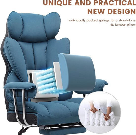Gaming Stoel Met Voetsteun - Gaming Chair - Ergonomische Gamestoel - game stoel van Merkloos — afbeelding 5