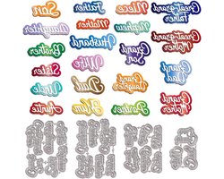 GLOBLELAND Overlay Familie Mumbers Woorden Frame Snijmallen voor DIY Scrapbooking Metalen Woorden Alfabetten Cut Dies Papa Moeder Die Cuts Voor Kaarten Maken Embossing Fotoalbum Craft Decor