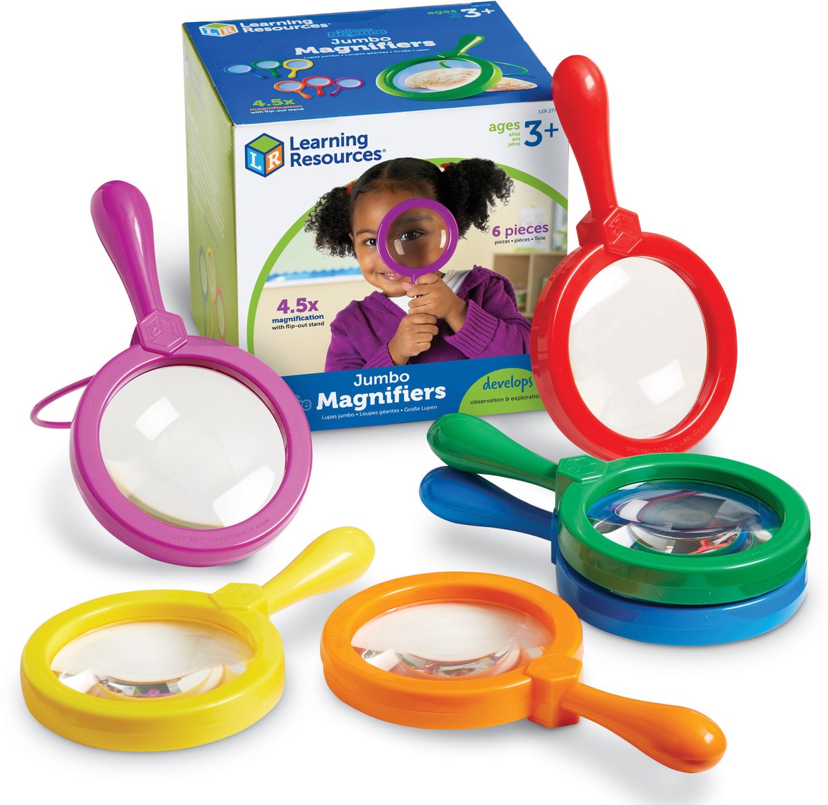 Learning Resources Primary Science® Jumbo Magnifiers (Set van 6) - 3+