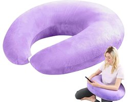 Ergonomisch Kussen - Leeskussen Armkussen - Comfortabel Lezen Spelen - Machinewasbare Hoes - 68 x 50 cm - Lila