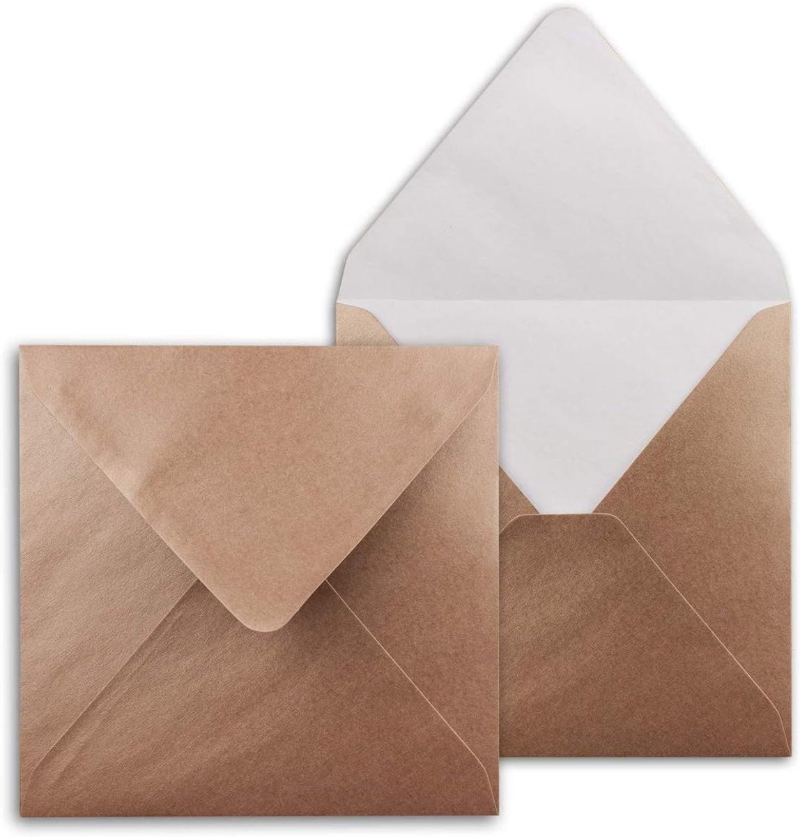 Vierkante Enveloppen - Brons Metallic Enveloppen - Uitnodigingen Versturen - Zonder Venster - 155 x 155 cm - Brons Metallic