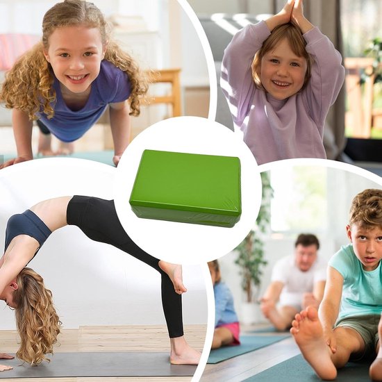 Yoga Blokken - Trainingsblokken Pilates - Flexibiliteit Verbeteren - Hoge Dichtheid Schuim - 23x15x7.5 cm - Groen — afbeelding 2