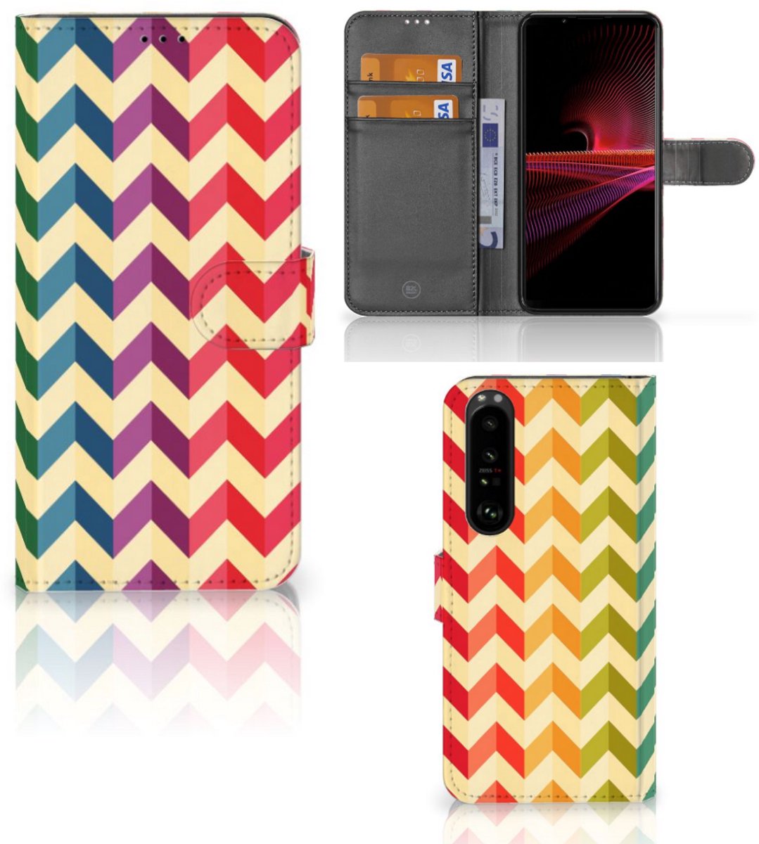 Sony Xperia 1 III Telefoon Hoesje Zigzag Multi Color