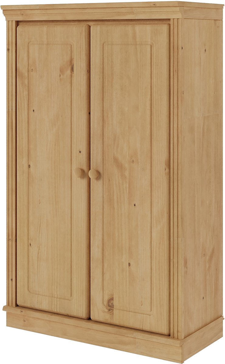 Notio Living Anita-Boekenkast laag met houten deuren in dennenbeitswas Stain wax