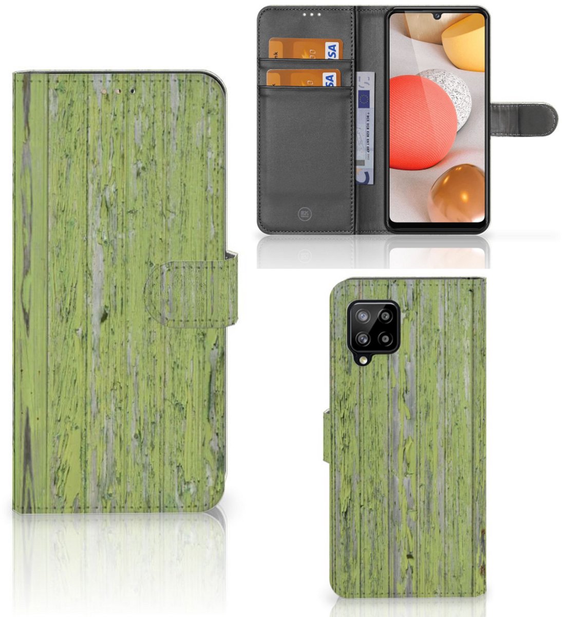 Samsung Galaxy A42 5G Book Style Case Green Wood