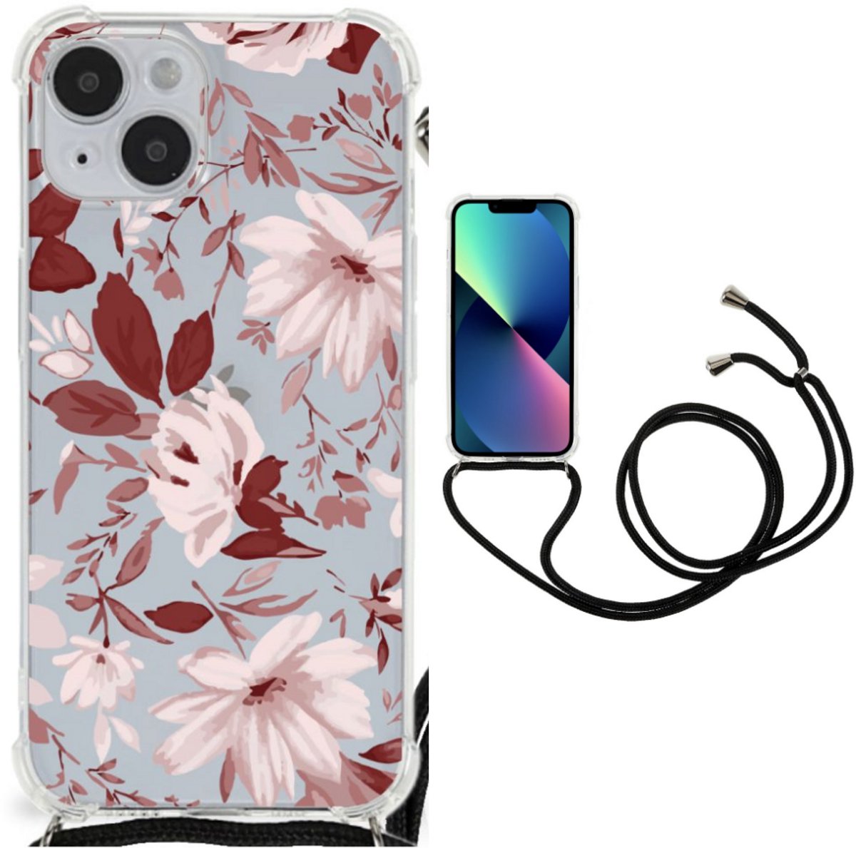 Back Cover iPhone 14 Plus Watercolor Flowers