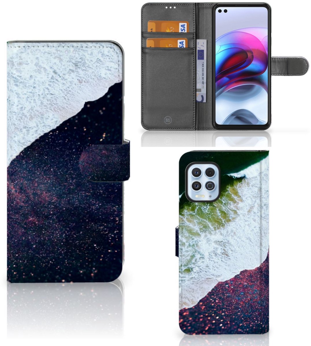 Motorola Moto G100 Book Case Sea in Space
