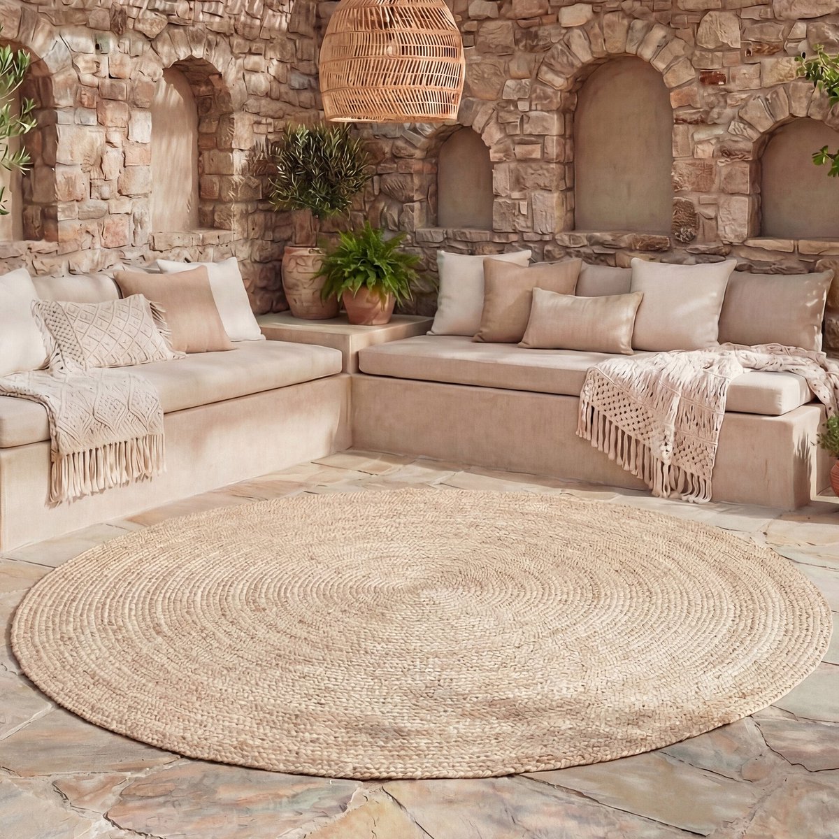 Studio Clarice Rond Buitenkleed - Bali Beige - Ø 100cm