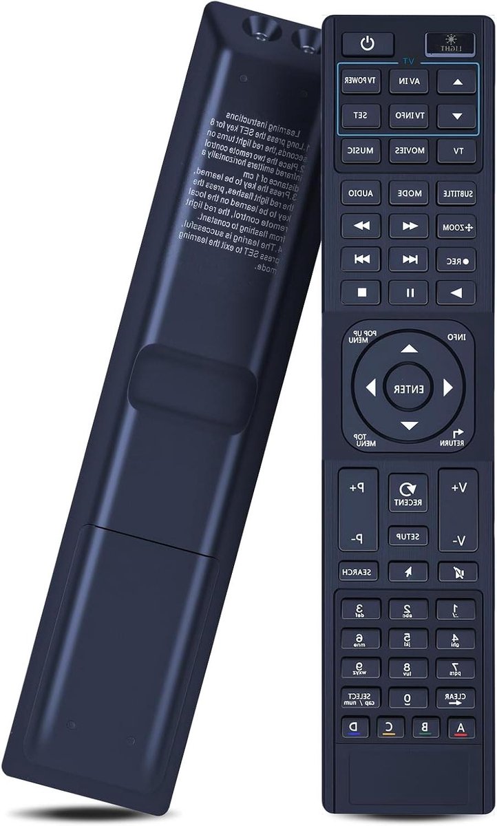 IR Afstandsbediening - Universele Controller - Mediaspeler Bediening - Achtergrondverlichting Programmeerbaar - 9 x 4 x 2 cm - Zwart