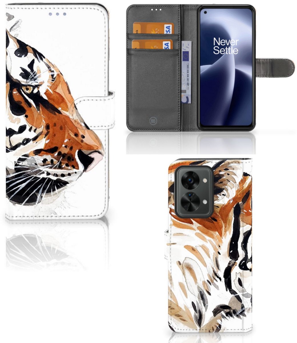 Hoesje OnePlus Nord 2T Watercolor Tiger