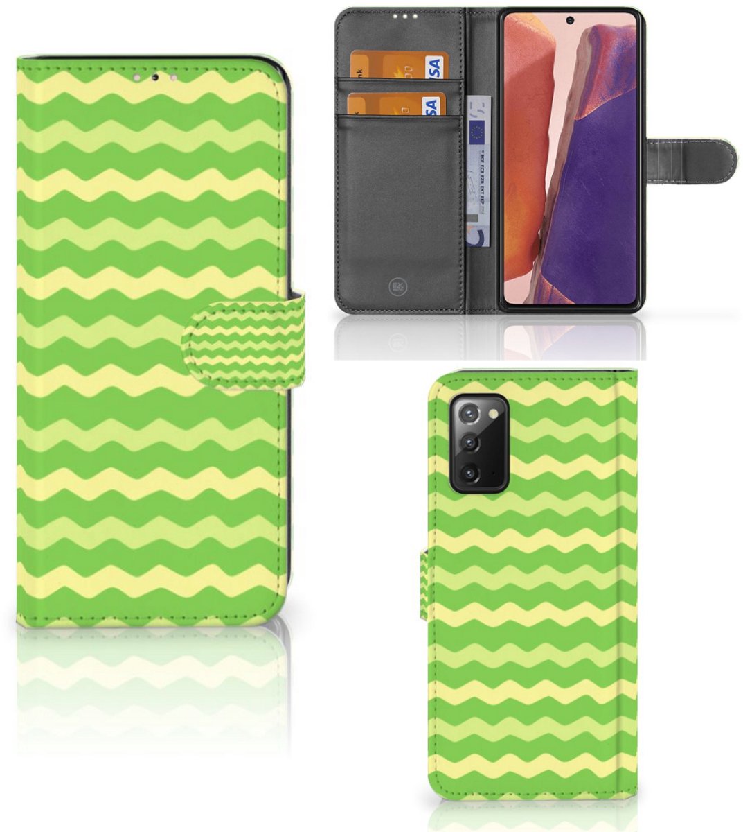 Samsung Galaxy Note 20 Telefoon Hoesje Waves Green