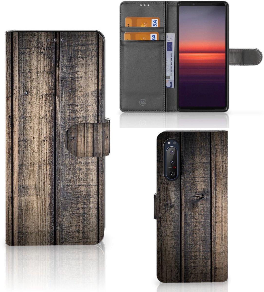 Sony Xperia 5II Book Style Case Steigerhout