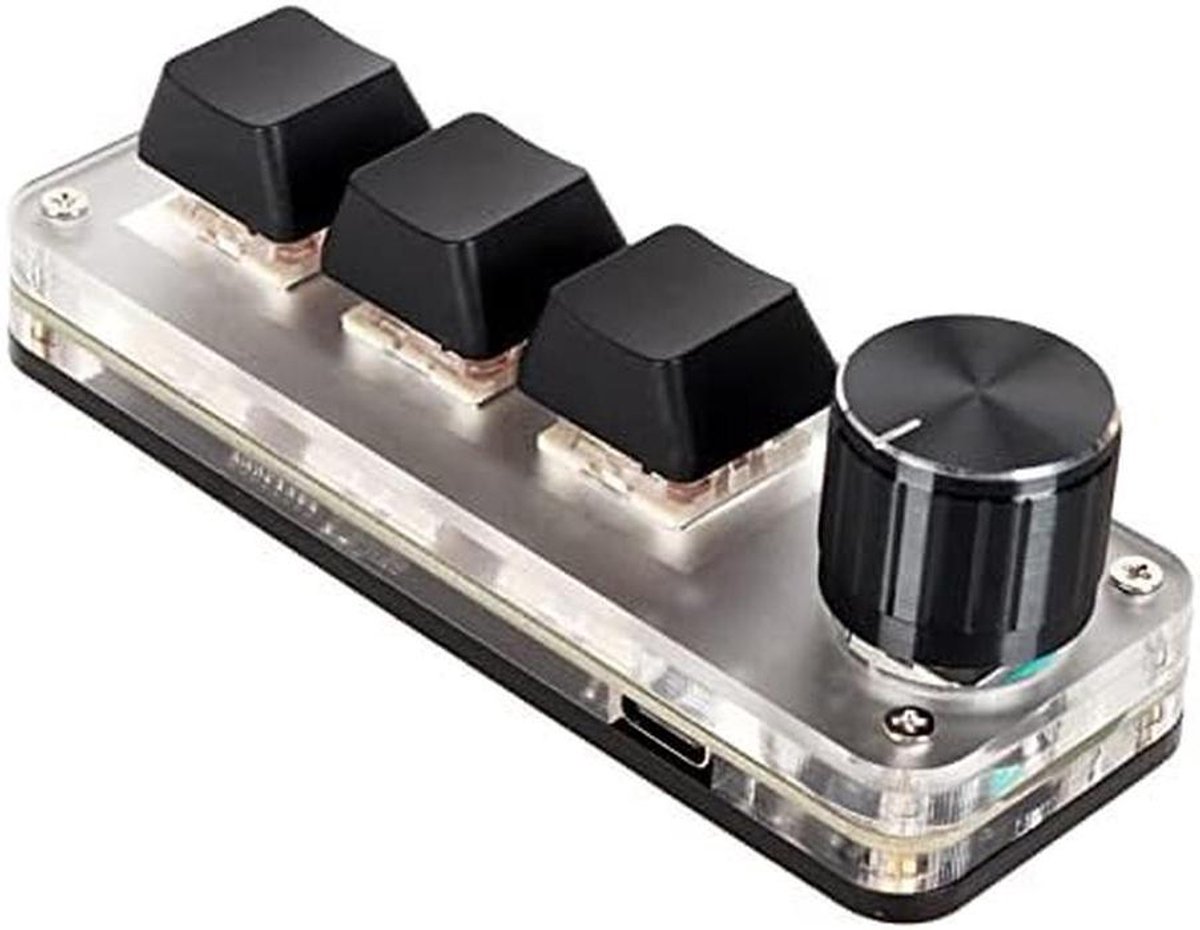 Mini Mechanisch Gamingtoetsenbord, Mechanisch Gamingmacrotoetsenbord Hotswap Rode Schakelaar Aangepaste Knoppen USB Minitoetsenbord, OSU-toetsenbord, voor Pc-gaming Kantoorwerk