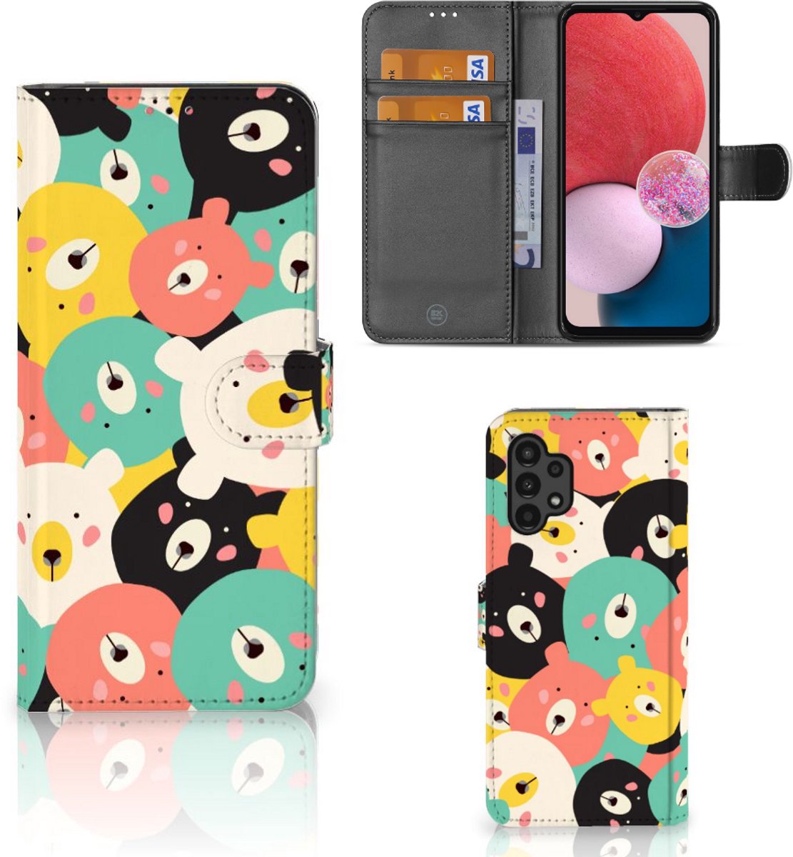 Book Case voor Samsung Galaxy A13 (4G) Leuk Hoesje Bears