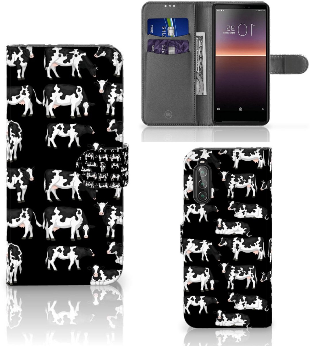 Sony Xperia 10 II Telefoonhoesje met Pasjes Koetjes