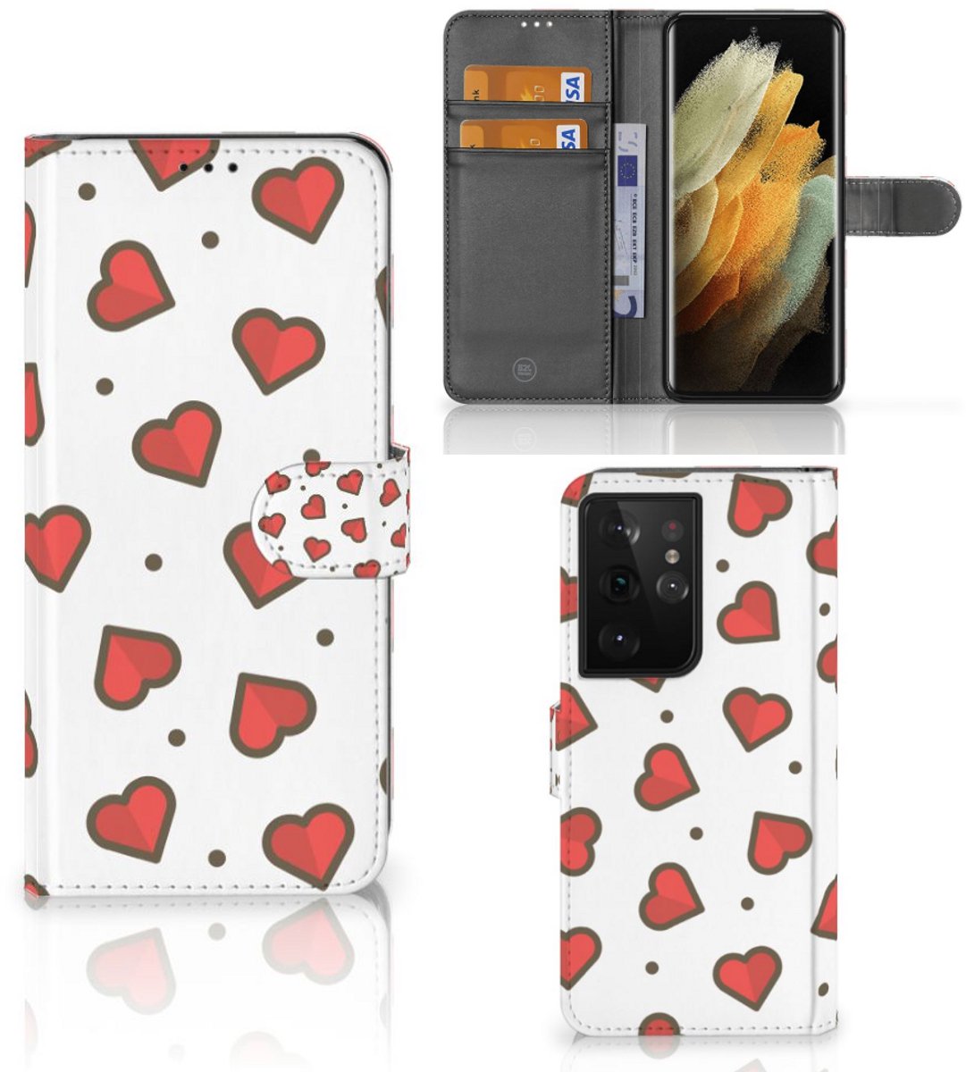 Samsung Galaxy S21 Ultra Telefoon Hoesje Hearts