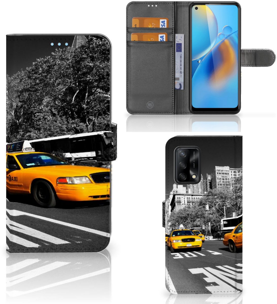 OPPO A74 4G Flip Cover New York Taxi