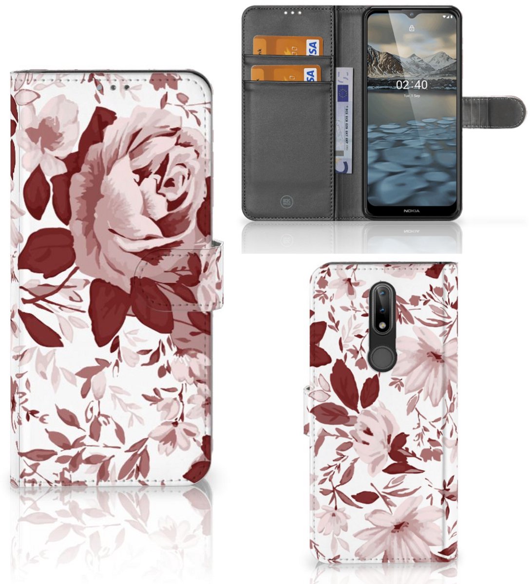 Hoesje Nokia 2.4 Watercolor Flowers