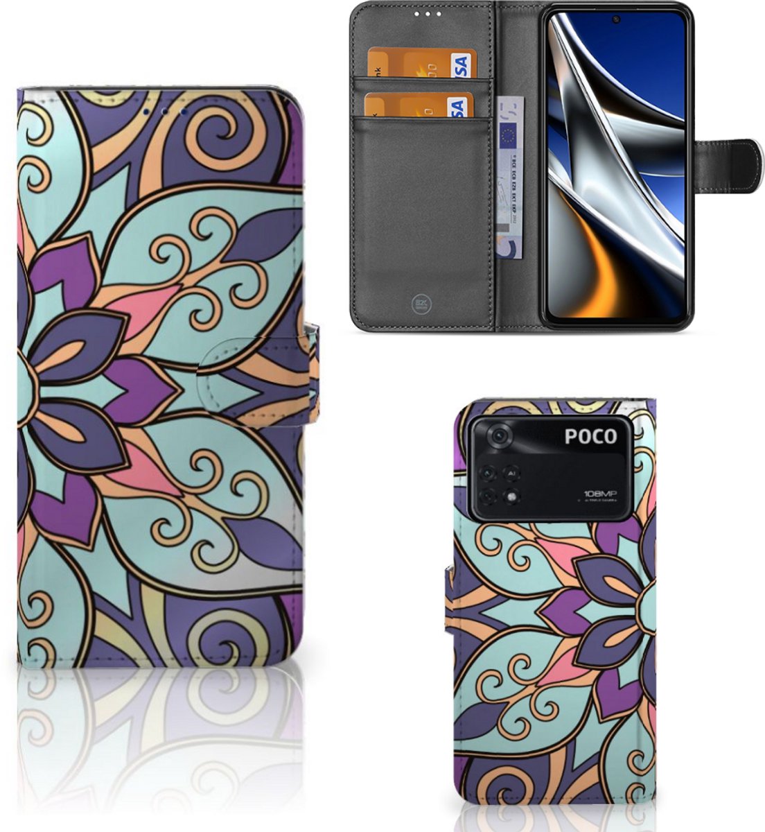Xiaomi Poco X4 Pro 5G Hoesje Purple Flower