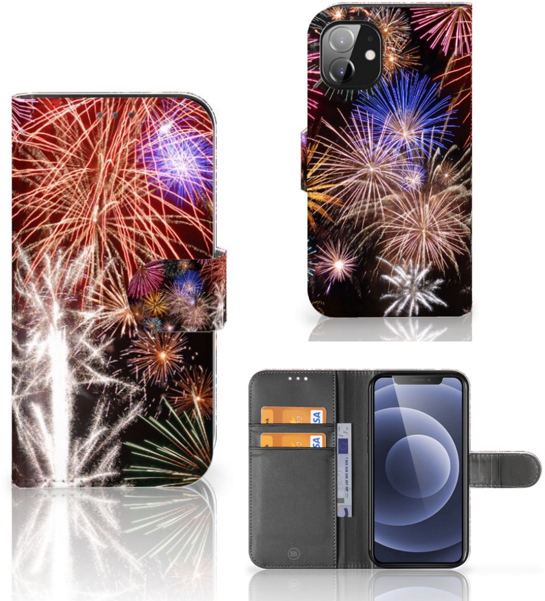 Apple iPhone 12 Mini Wallet Case met Pasjes Vuurwerk
