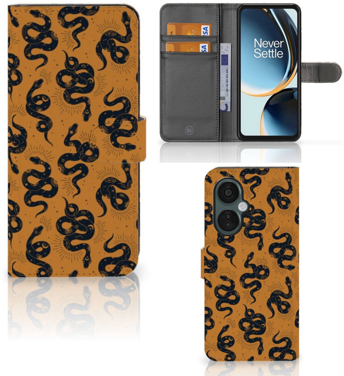 Telefoonhoesje met Pasjes voor OnePlus Nord CE 3 Lite Snakes