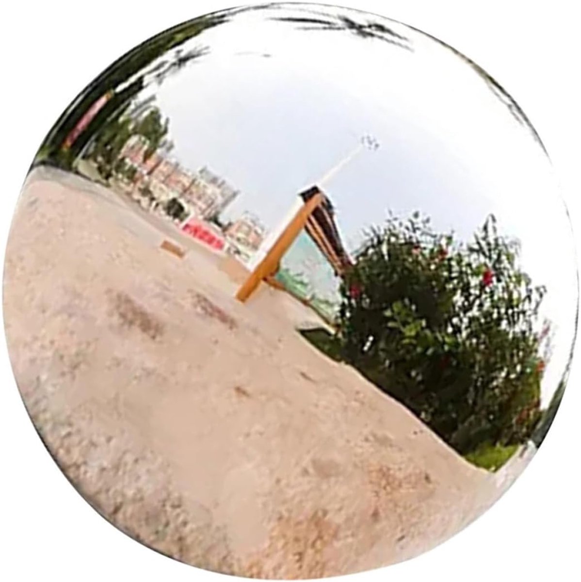 Spiegelbol Tuinornament - Reflecterende Bol - Tuindecoratie Buiten - Hol Ontwerp - 22.5cm Diameter - Zilver