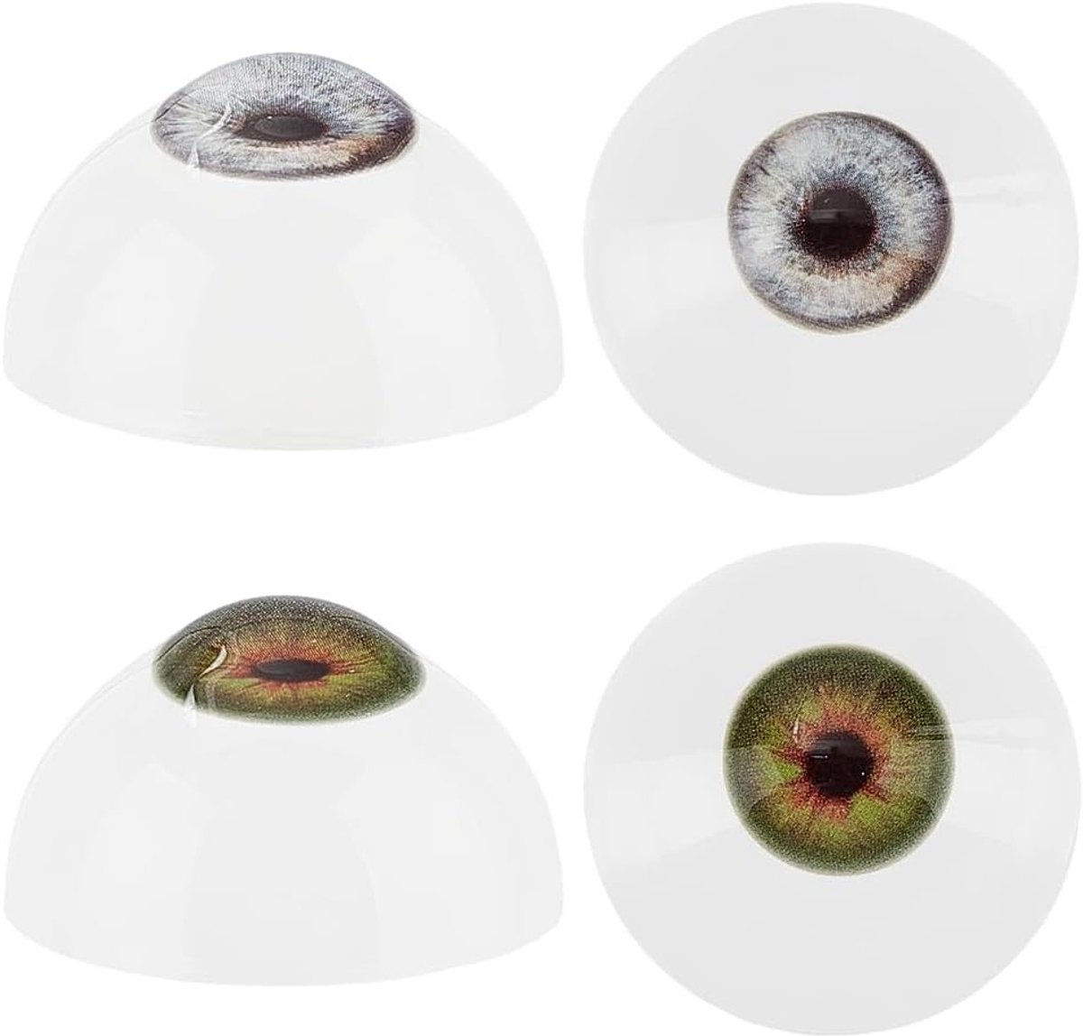 2 Paar 32mm Realistische Menselijke Ogen Grote Holle Ogen van Acryl voor Halloween Feestdecoratie en Beeldhouwwerk Accessoires