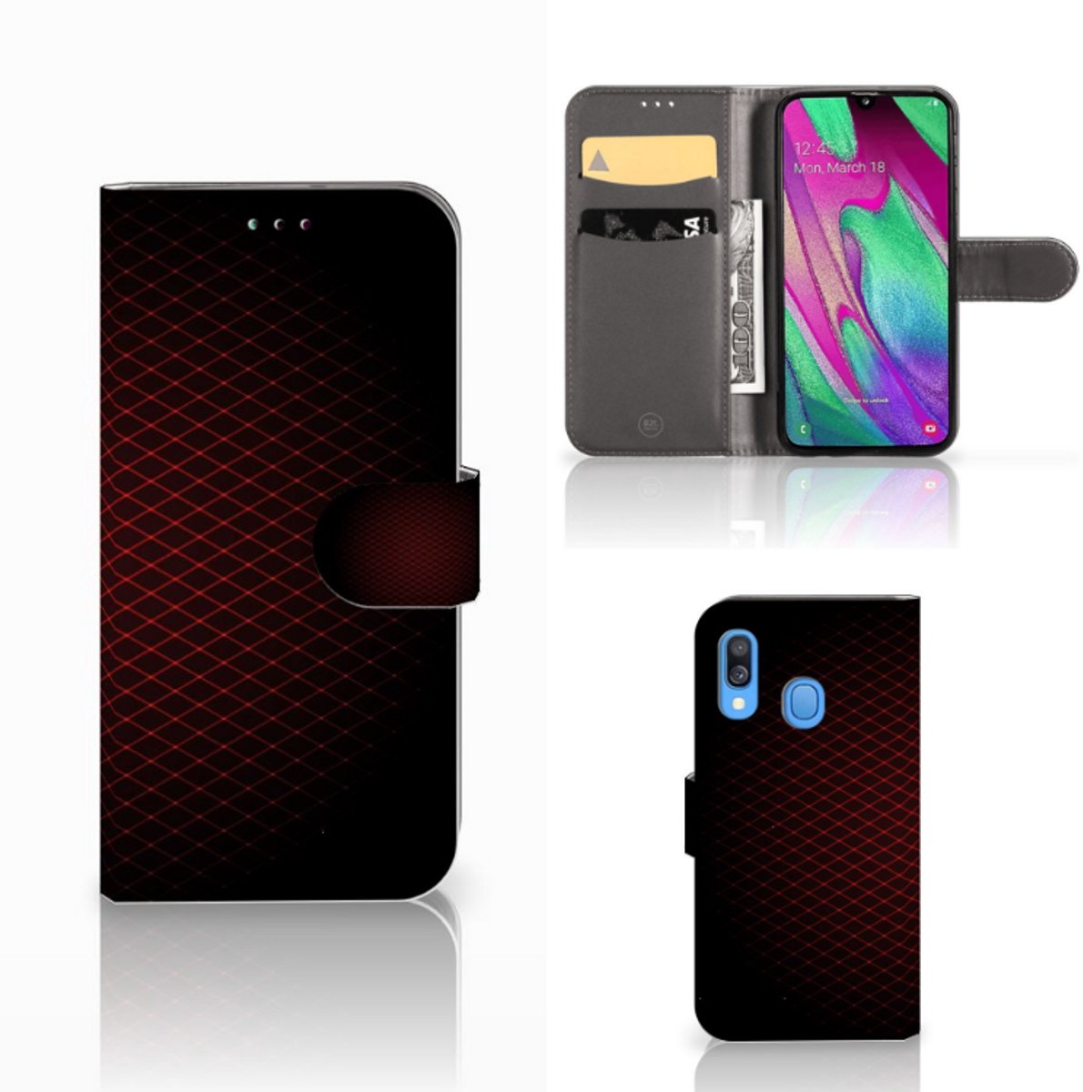 Samsung Galaxy A40 Telefoon Hoesje Geruit Rood