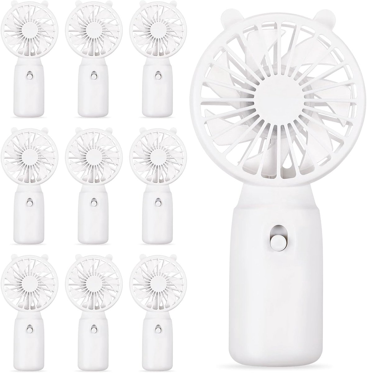 10 Stuks Batterij Handventilator – Bulk - Schattig - Klein - Draagbaar - Voor Bruiloft - Vrijgezellenfeest en Cadeautjes