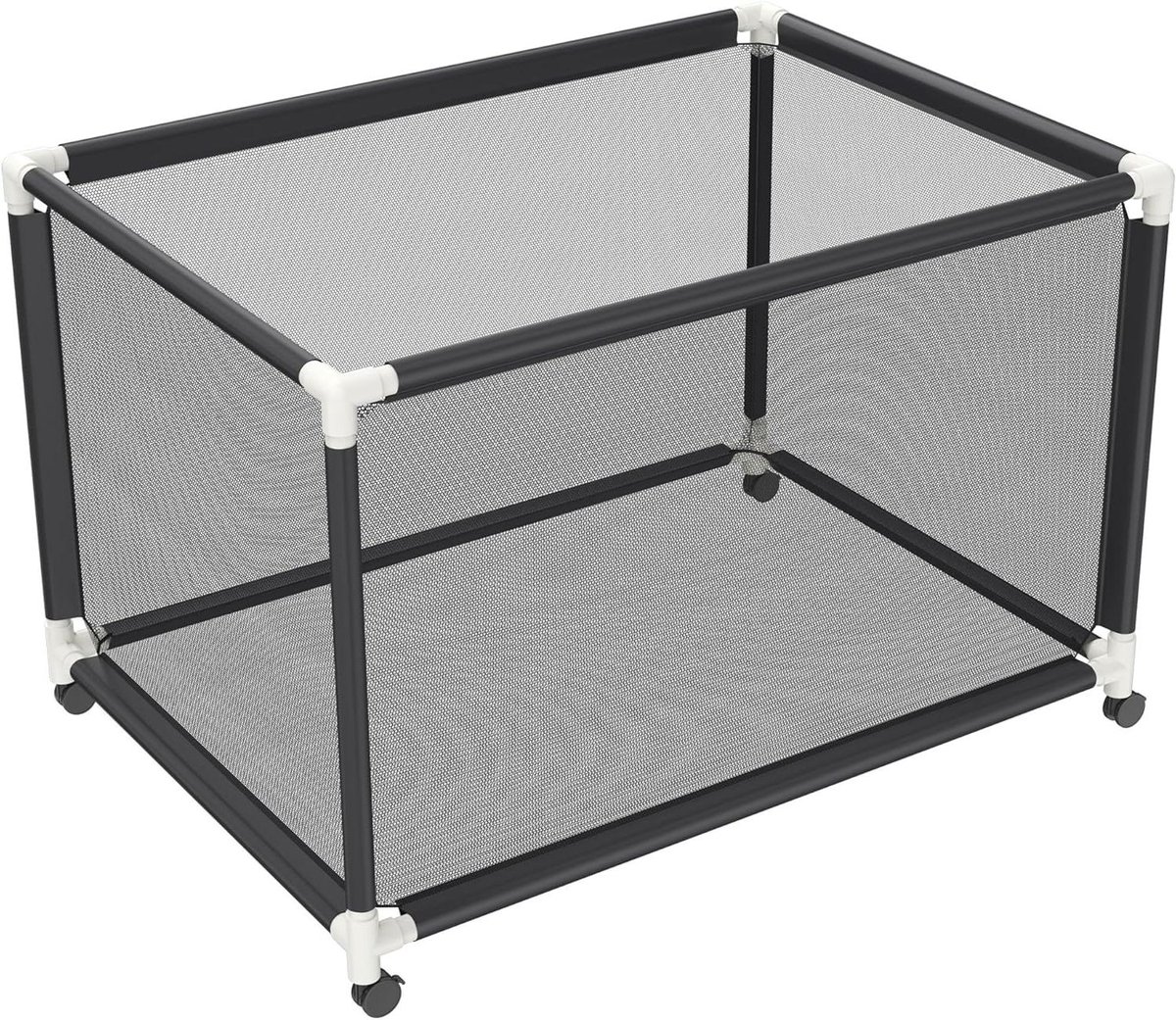 Balwagen - Rolwagen Transportwagen - Sportartikelen Opbergen - Ademend Sneldrogend Net - 122 x 78 x 88 cm - Zwart