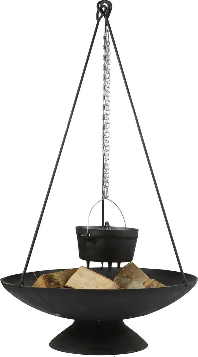 Statief voor Vuurschaal - Driepoot Houder - Buiten Verwarmen - Stevig IJzer Ontwerp - 117 cm Hoog - Grijs