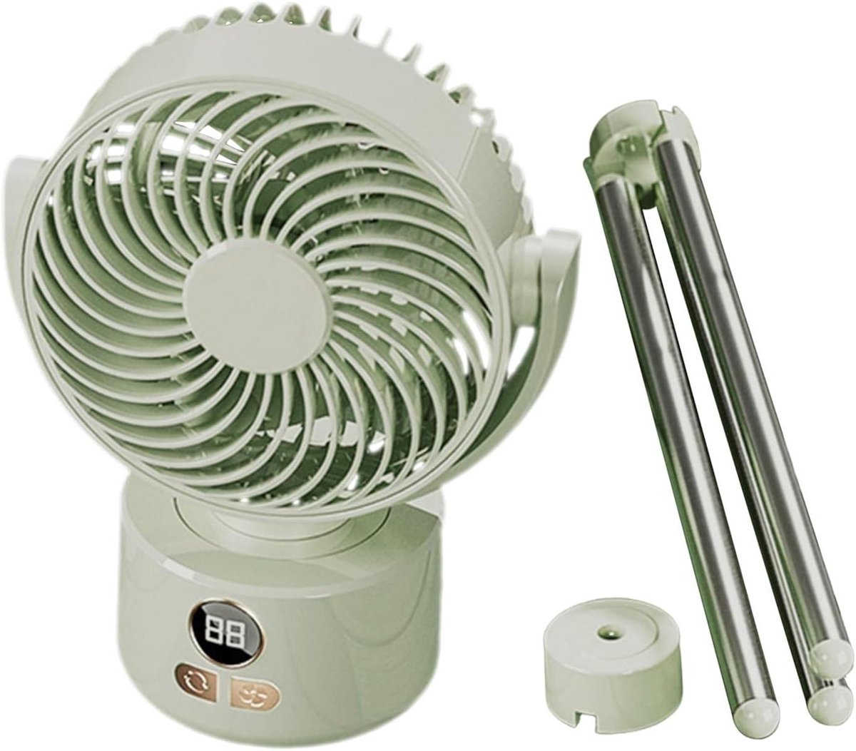 Draagbare Statiefventilator - Opvouwbare Koeler - Buiten Koelen - Stille Luchtstroom - 39 cm Hoogte - Groen