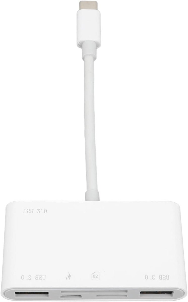 Geheugenkaartlezer - USB C Hub - Bestanden Overzetten - 6 Poorten - 500 MB/s - Zwart