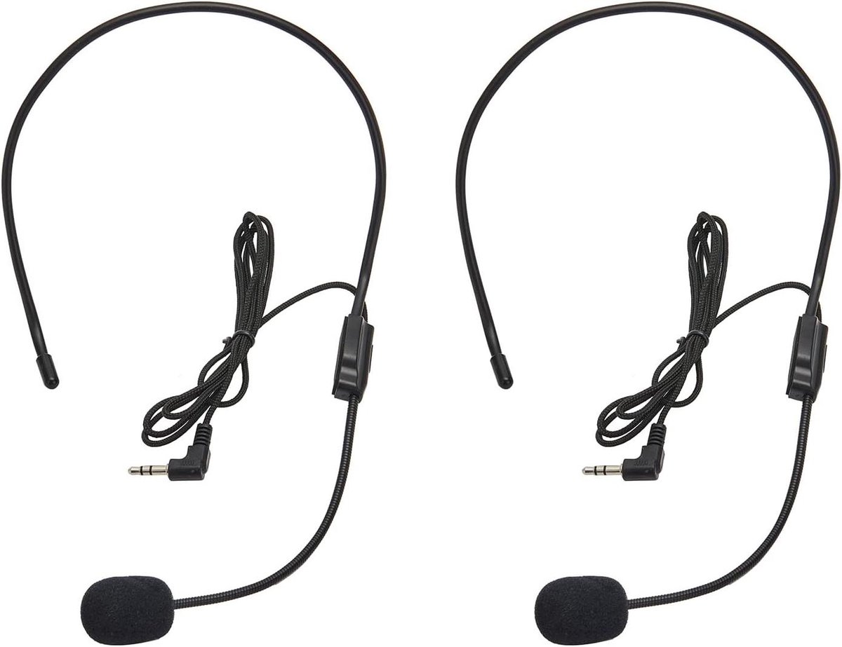 Headset Microfoon - Boom Microfoon - Stem Versterken - Flexibel Ontwerp - 2 Stuks - Blauw