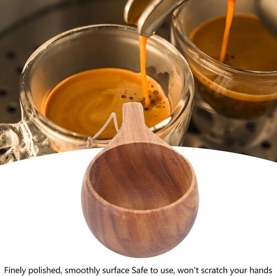 Dailygoods- Kuksa Houten Beker - Handgemaakt - Draagbare Mok - Scandinavische Stijl - Drinkbeker voor Koffie/Thee/Melk - Natuurlijke Materialen — afbeelding 3