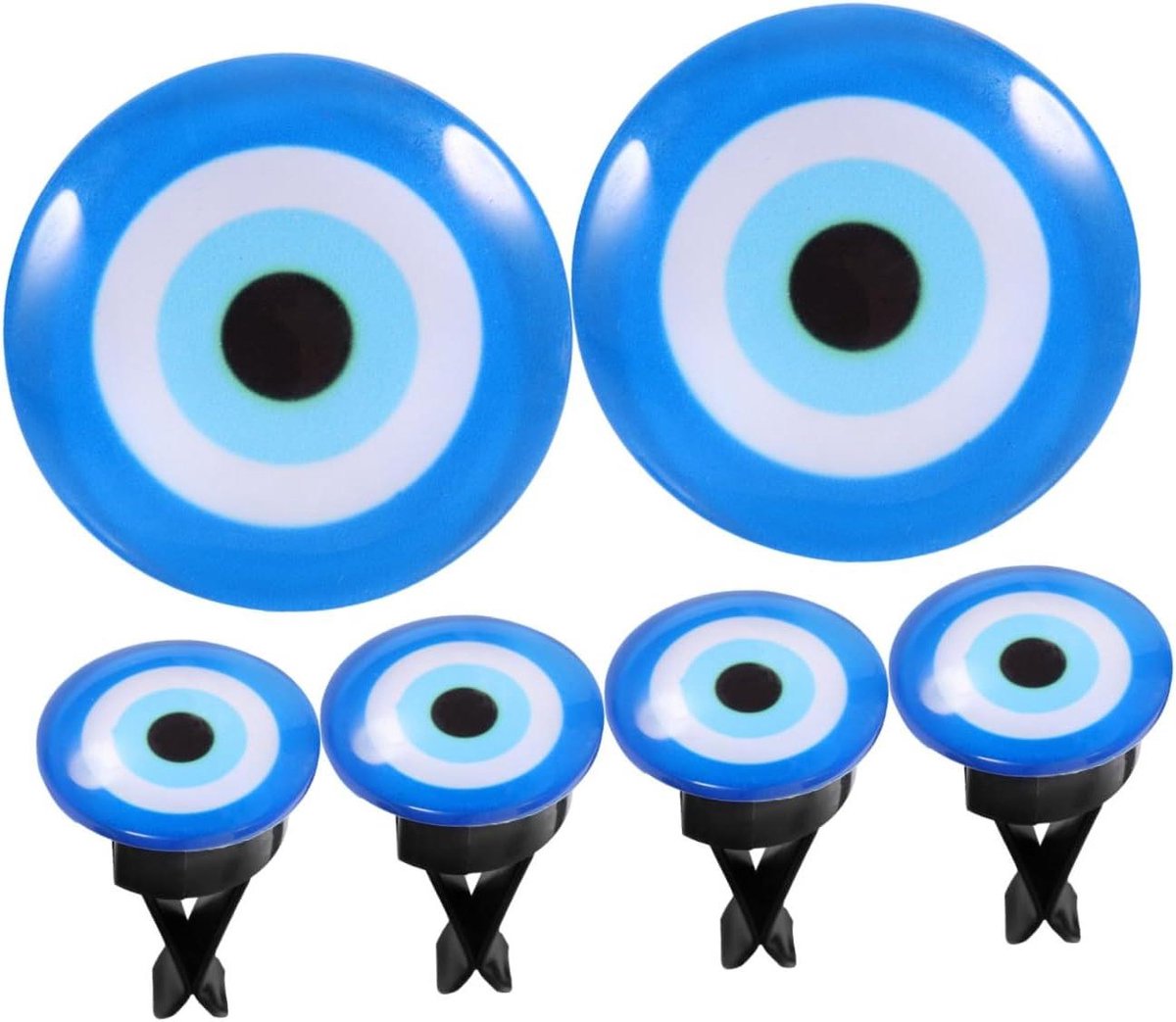 Luchtverfrisser Clips - Auto Decoratie - Interieur Opfrissen - Boze Oog Design - 6 Stuks - Diverse Kleuren