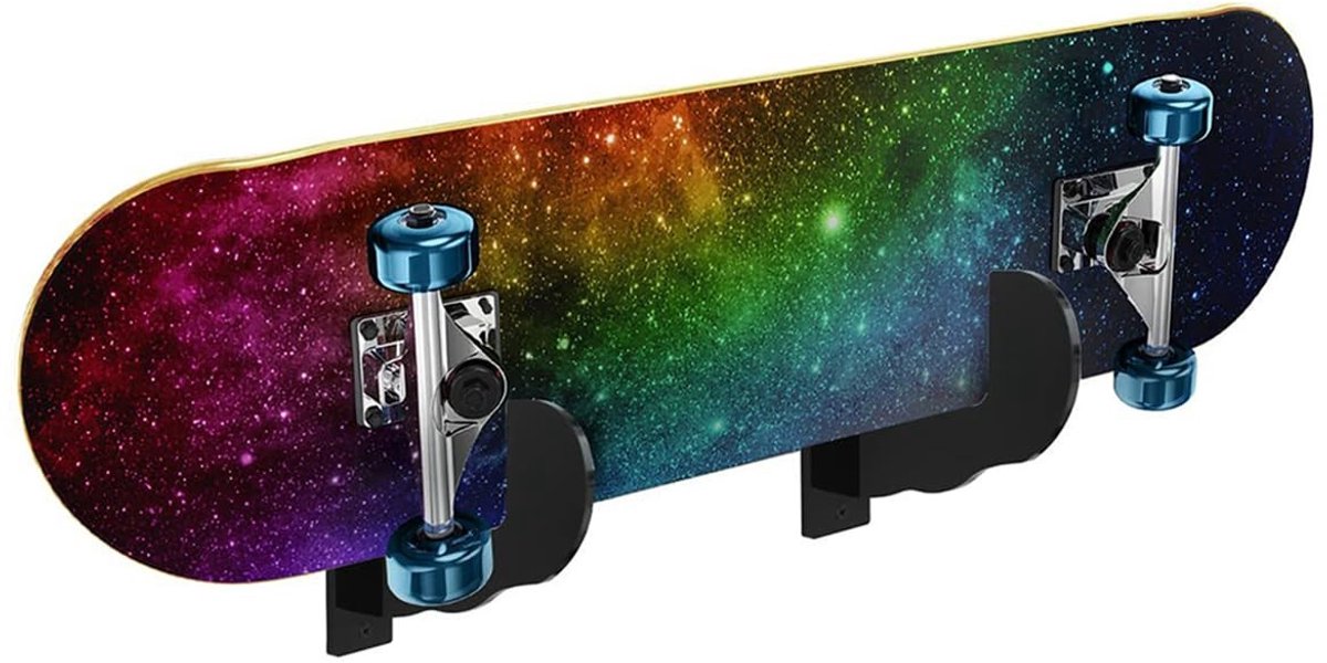 Dailygoods- Muurbevestiging Skateboard - Muurbevestiging Longboard - Beugel - Display - Acryl - 2 Stuks - 15x13.4x4cm - Skateboardhouder