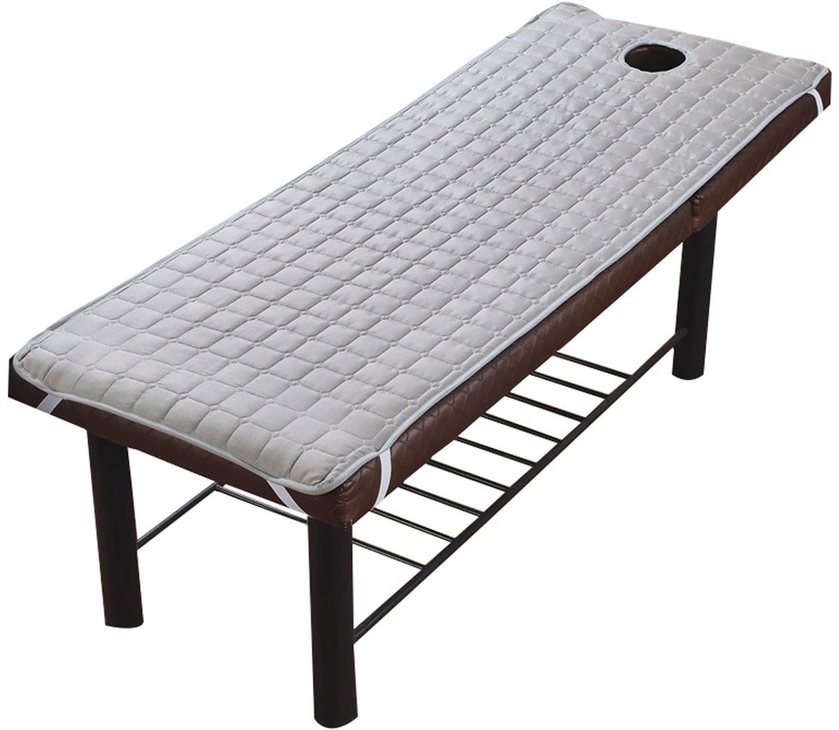 Dailygoods- Bedhoezen 3D Gewatteerd - Polyester - Elastisch - Kussen met Gezichtsopening - 190x70cm - Hygiënisch en Comfortabel - Massagelaken