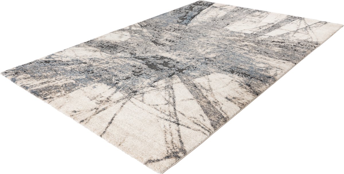 Meghan Lalee Vloerkleed Beige 60x110 cm – Modern Tapijt met Hoog-Laag Effect – Zacht Polye