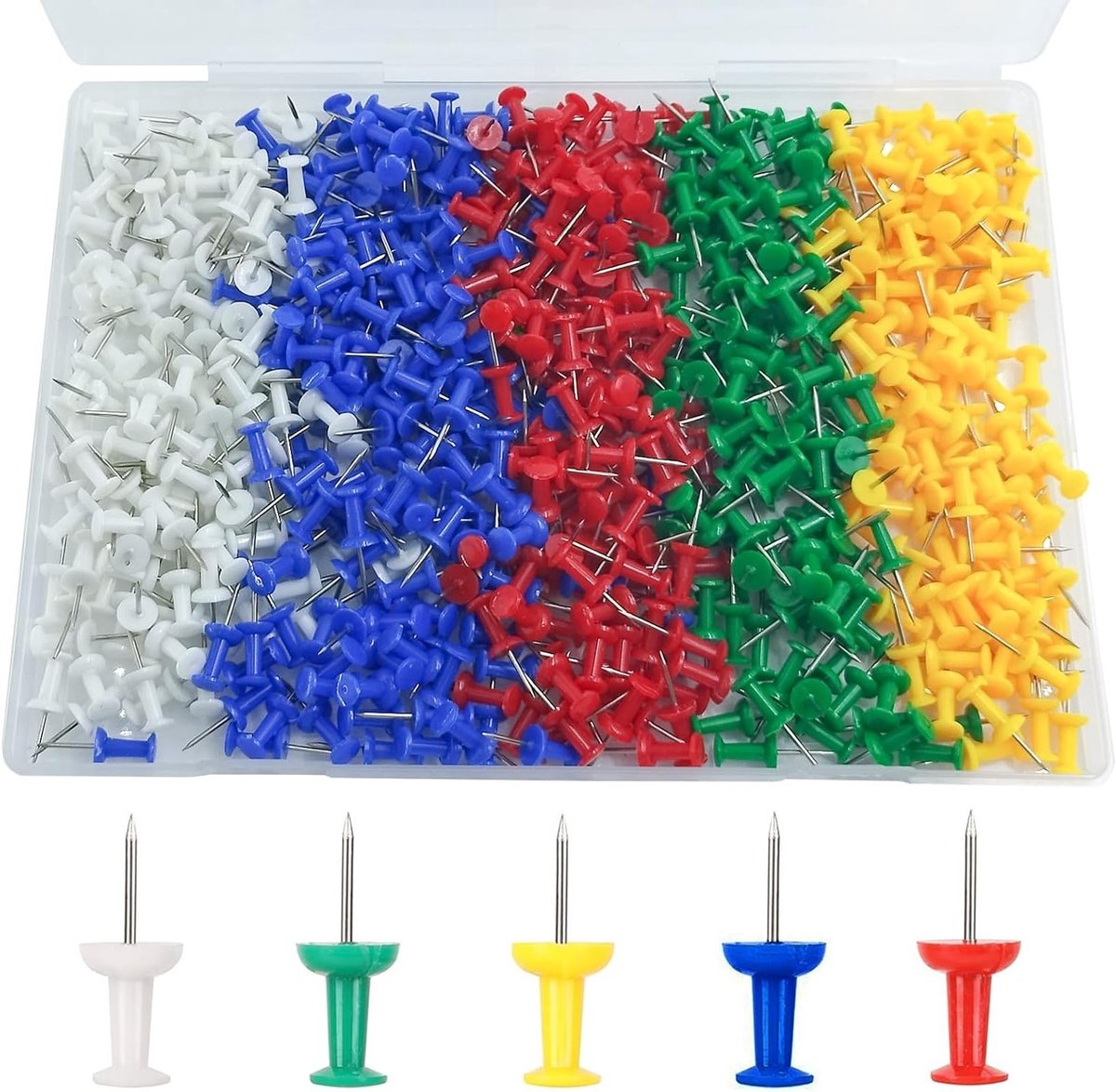 Kleurrijke Punaises - Decoratieve Spelden - Foto's Bevestigen - Stevige Stalen Punt - 600 Stuks - Meerkleurig