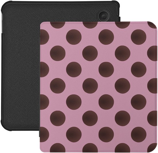 Lunso Convient pour Kobo Libra Colour étui (7 pouces) - Housse de protection en cuir Saffiano végétalien - Summer Blush