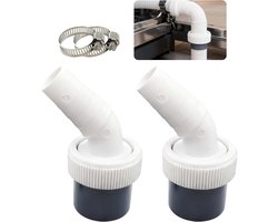 Wasmachine Afvoer Adapter - Vaatwasser Slang Koppeling - Apparaat Aansluiten - Universele Pasvorm - Ø 18-24mm naar 40mm - Grijs