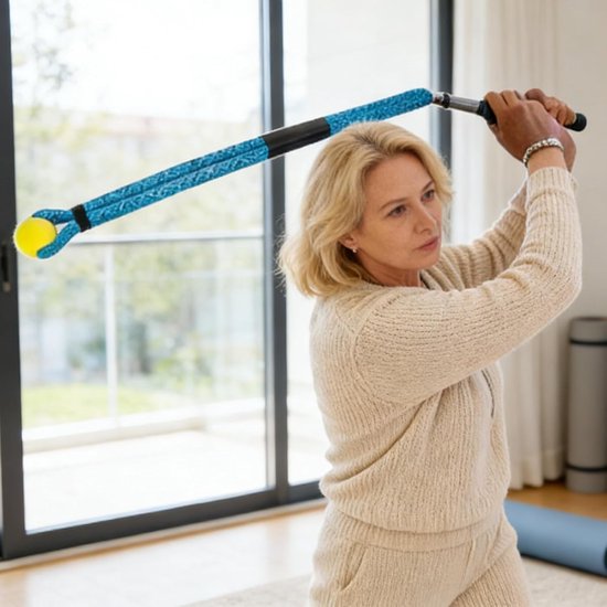 Golf Touw Trainer - Swing Hulp - Golfslag Verbeteren - Real-time Feedback - 99 cm - Blauw van GOLF — afbeelding 2