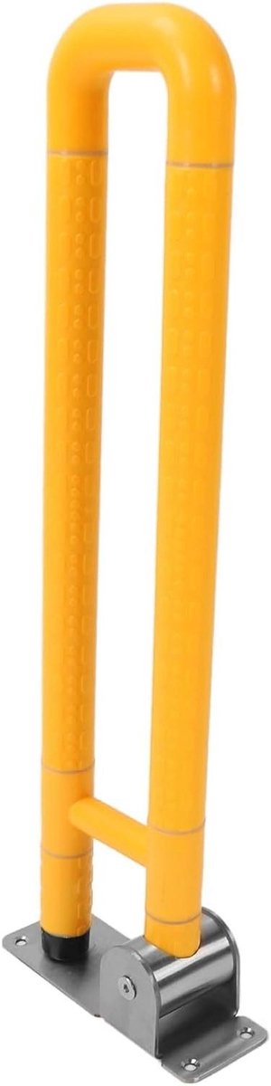 Opvouwbare Toiletbeugel - Badkamer Steun - Veilige Ondersteuning - Gestructureerde Afwerking - 58 x 10 cm - Geel