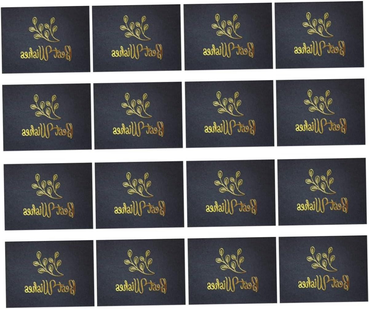 Wenskaarten Set - Gouden Folie Kaarten - Feestelijke Groeten - Delicaat Ontwerp - 100 Stuks - Zwart