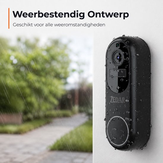 Video Deurbel - Inclusief Binnenbel & SD-kaart(32GB) Vast stroom of Batterijen - 2K Ultra HD - WiFi - T-ring geluid - Zonder abonnement - Video deurbel met Camera