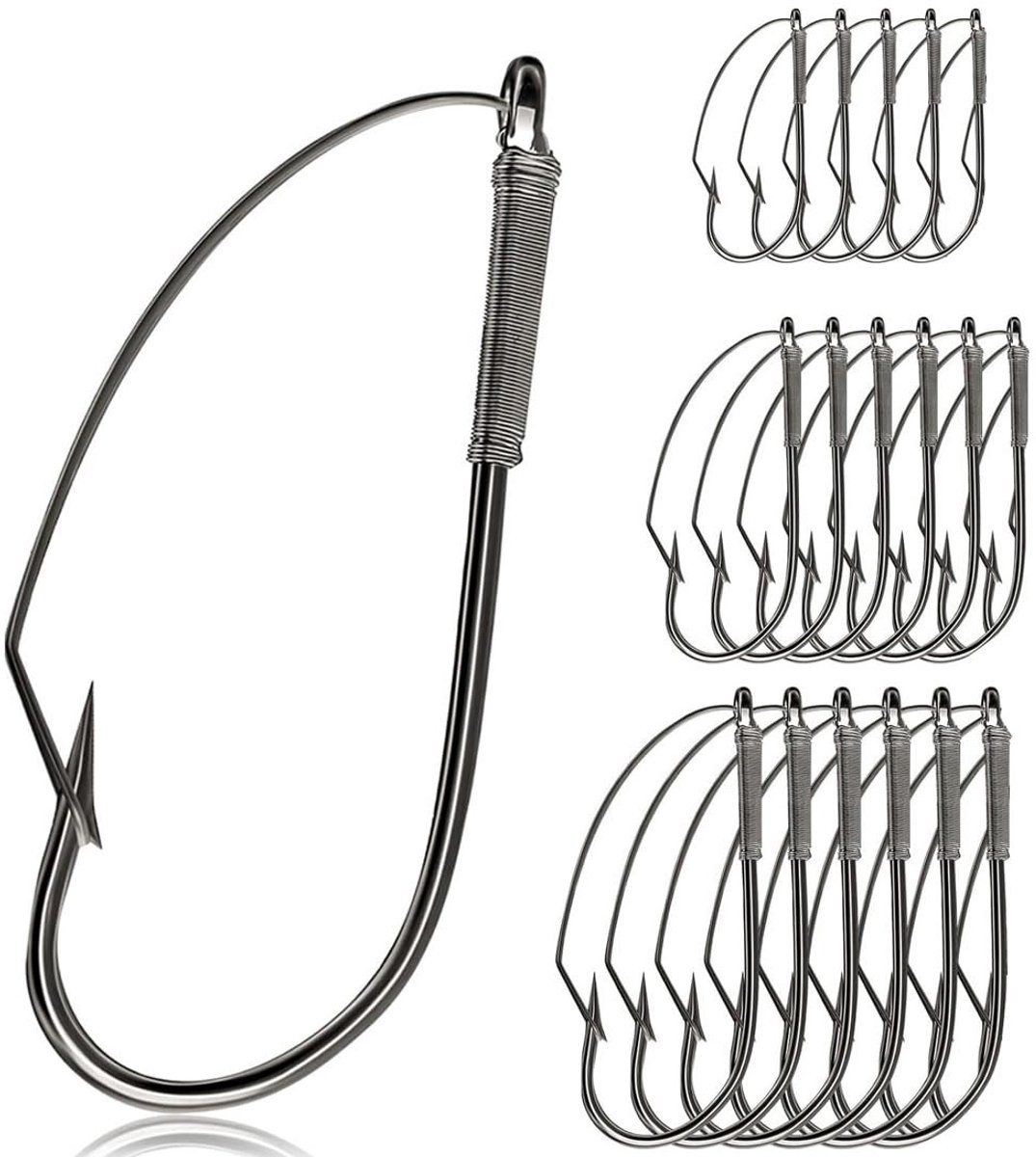 Dailygoods- Vishaken Professionele V-haken - 18 Stuks - 3 Maten 1/0/2/0/3/0 - Zilver - Hoogwaardig Metaal - Voor Zoet/Zout Water - Visgerei
