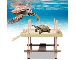 Dailygoods- Aquarium Drijvend Eiland - Schildpad Terras - Klimladder - Geschikt voor 11-40 cm - Amfibie Decoratie - Professionele Oplossingen - Schildpadplatform