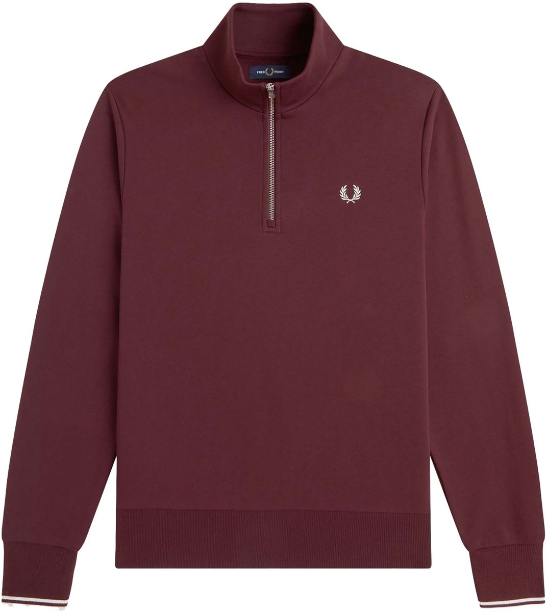 Fredperry Fp Sweatshirt Met Halve Rits Fashion Wear Volwassen Rood