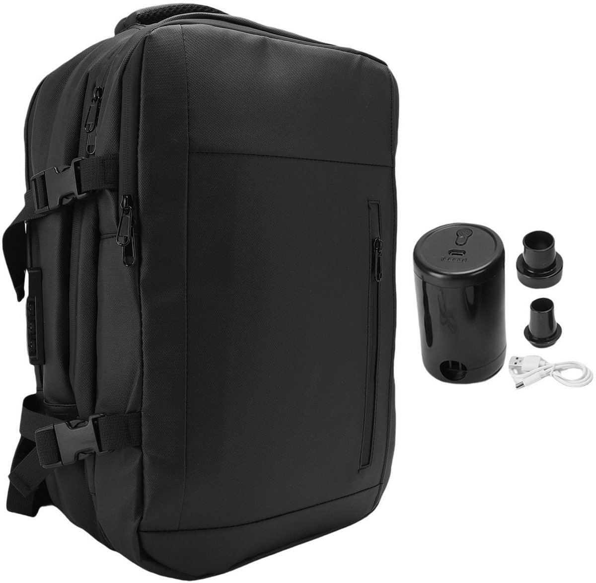 Dailygoods- Rugzak Uitbreidbaar 36-55L - Vacuümrugzak - Laptop tot 17,3 inch - Oxford Doek - 30x45x20/28cm - Lichtgewicht 1650g - Backpack